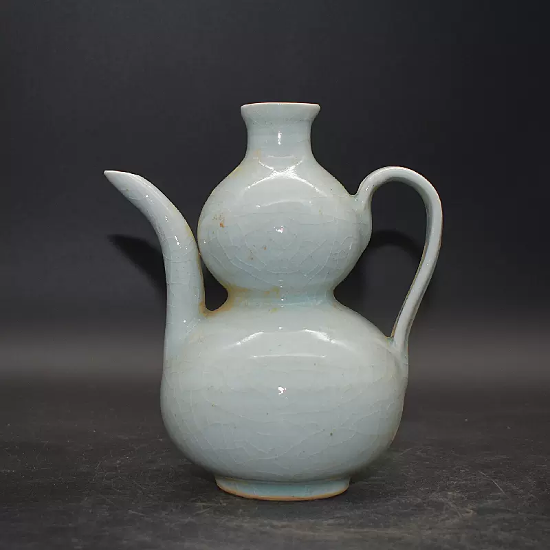 宋時代 湖田窯 青磁双系執壺 青白釉 水注 水指 水差し