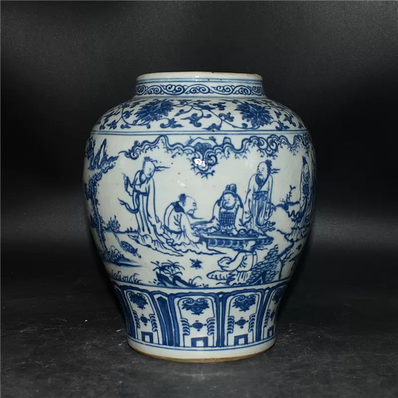 大明嘉靖年製 青花瓷 鯖竹林七賢人物缶陶磁器 美術品 置物 y605 Yahoo!オークション -「竹林七賢」(日本の陶磁) (陶芸)の落札