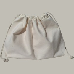 Large, Medium, and Small Canvas Solid Color Square Bottom Double Drawstring Pouch Canvas Storage Bag with Built-In Bag Large Capacity Inner Bag