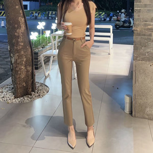 
Suit pants for women spring and summer new khaki pants pencil pants high waist slim cigarette pants casual nine-point pants