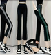 Summer and autumn thin side stripes slim straight cut trousers for women shark pants slim and versatile outside wear Barbie pants trendy