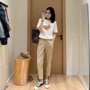 
Casual work pants for women in spring and autumn new loose straight harem pants small elastic and slimming nine-point carrot pants