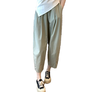 
Small eight-point wide-leg pants for women in 2023 summer new high-waisted slim casual loose nine-point harem carrot pants