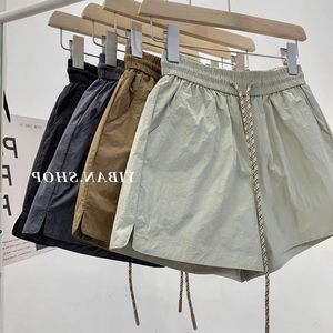 
American versatile high-waist workwear quick-drying shorts for women's summer elastic waist A-line loose slimming hot pants casual sports pants