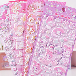 Sanrio Genuine Melody Children's Stickers Princess Girl Animal Stickers Cartoon Three-dimensional Bubble Stickers Decorative Stickers