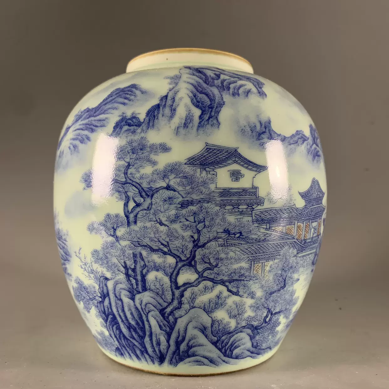 中国美術 古玩 米黄釉堆白花鳥花瓶 景德鎭製