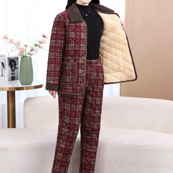 
Mom's winter velvet cotton jacket set