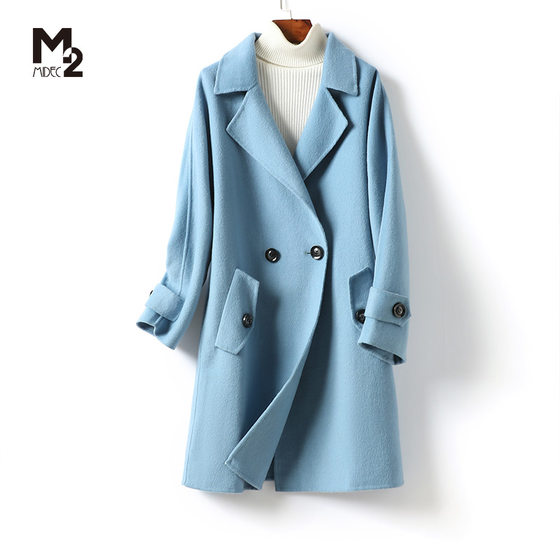 [Brand Broken Code Clearance] M2 women's hair woolen coat spring and autumn wool temperament loose large size mid -length coat