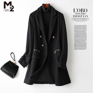 [Brand Broken Code Clearance] M2 Women's Mao Woors Coats Spring and Autumn Poor Loose Loose Large size Mid -length coat
