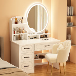 European-Style Dressing Table for Bedroom, Simple and Modern, 2025 New Model, Desk and Makeup Table Integrated Vanity Table