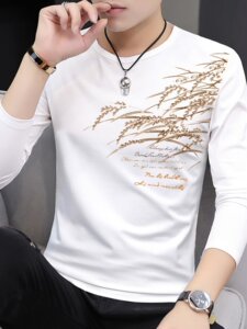 
Modal cotton men's long-sleeved T-shirt autumn 2025 high-end pure cotton trendy inner wear and outer wear round neck bottoming shirt men's T-shirt