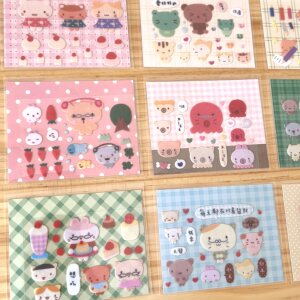 
So Bear Original Plush Sticker Small Animal Series Kitten Octopus Monkey Fortune Cake Ice Cream Cute