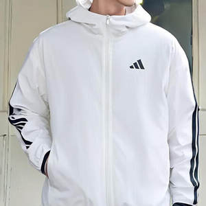 
Adidas adidas outdoor running training sportswear breathable and comfortable woven hooded jacket JF3682