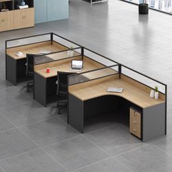 Staff Screen Desk Simple Staff Office Computer Desk and Chair Combination Partition Workstation Financial Work Table