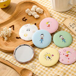 Korean Ins Cartoon Cute Mirror High-Definition Sweet Makeup Mirror Portable Mirror Female Mini Small Round Mirror
