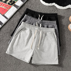 Men's Pure Cotton Shorts for Running, Three-Quarter Length, Summer 2024 New Trendy Brand, Simple, Loose, Versatile Casual Pants