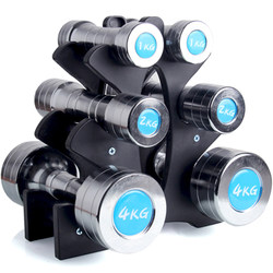 Bf Home Dumbbell Rack Iron Tower Rack Women's Plastic Coated Dumbbell Rack Small Plastic Stand Three Sets of Dumbbell Racks