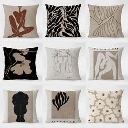 Nordic Black and White Style Simple and Luxurious Throw Pillow for Sofa, Living Room, Headboard, Car, Backrest, Lumbar Support Cushion