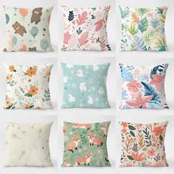 Cushion Sofa Living Room Pillow Nordic Pastoral Plant Decoration Car Lumbar Support Pillowcase Dormitory Office Lunch Break