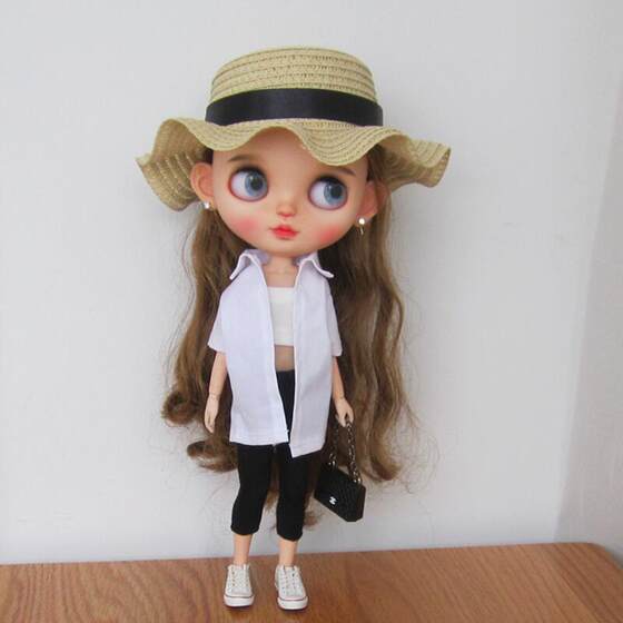 
blythe small cloth ob24 licca ob26 ob27 Barcobian Xinyi versatile white shirt doll clothes handmade