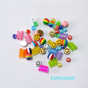 
DIY shoelace decoration beading material canvas shoes acrylic large hole bead material spring mixed bead accessories