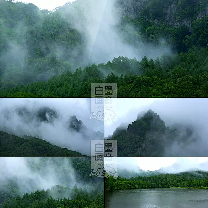 4K 高山流水云雾缭绕青山绿水森林大自然中国风实拍视频素材 