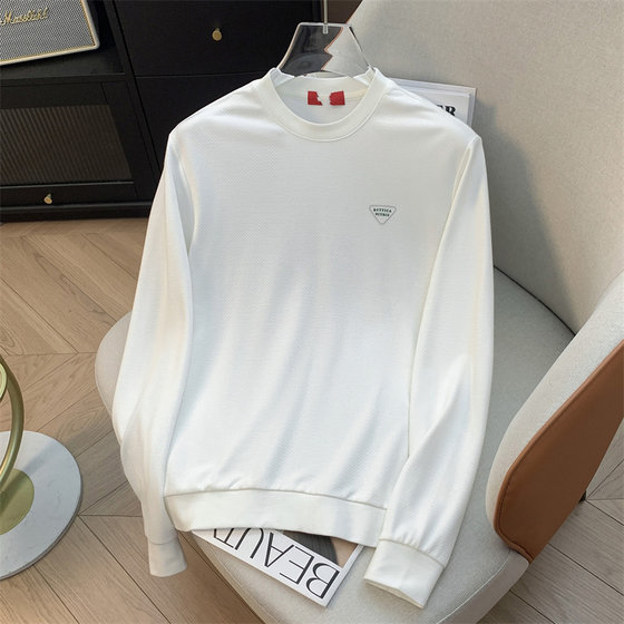 
Doujia, leftover order! Small amount in stock! Autumn exquisite decals round neck sweatshirt skin-friendly breathable long-sleeved T-shirt for men