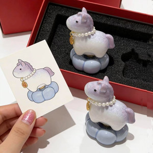 
Healing car ornaments color glaze crystal Jingdezhen Zhuanzhuanle office ornaments car interior control