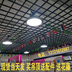 Aluminum Grille, Iron Grille, Simple Black Grid Mesh, Wood Grain Grid Ceiling Material, Self-Installation Partition, Integrated Car Wash Shop