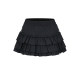 UR/DC2025 summer new versatile sweet and cool sporty elastic waist cake skirt black layered short skirt
