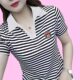 Lapel POLO shirt summer short-sleeved T-shirt for women 2025 new clothes loose large size T-shirt large size middle-aged shirt
