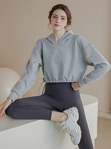 Осенняя толстовка с капюшоном для спортзала, спортивный лонгслив, короткий комплект для тренировок, для бега, свободный крой