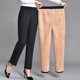 Middle-aged and elderly women's pants plus velvet pants thickened outer wear pants for the elderly women's grandmother pants winter warm mom pants casual pants