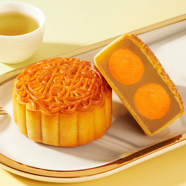 Guangzhou Restaurant Double Huang Chun White Lotus Mooncake Box Pretend ...