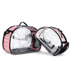 Portable Cat Carrier, Travel-Friendly Pet Airline Crate, Fully Transparent Space Cat Backpack, Breathable Dog Cage Bag