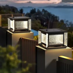 Column Lamp, Solar Door Pillar Lamp, Courtyard Pillar Lamp, Outdoor Villa Door Lamp, Waterproof Outdoor Yard Fence Lamp