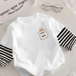 2025 New Boys' Long-Sleeved T-Shirts, Girls' Base Shirts, Pure Cotton Children's Autumn Clothes, Korean Style Tops for Older Children