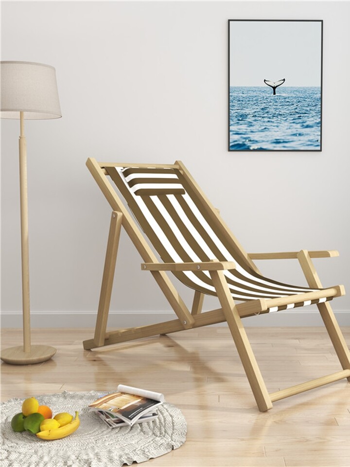 实木沙滩折叠躺椅