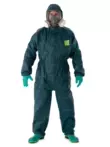 Quần áo bảo hộ hóa học Weihujia 4000 có khả năng chống axit mạnh và kiềm, quần áo chống vi rút, hóa chất amoniac lỏng, quần áo bảo hộ một mảnh, quần áo bảo hiểm lao động 