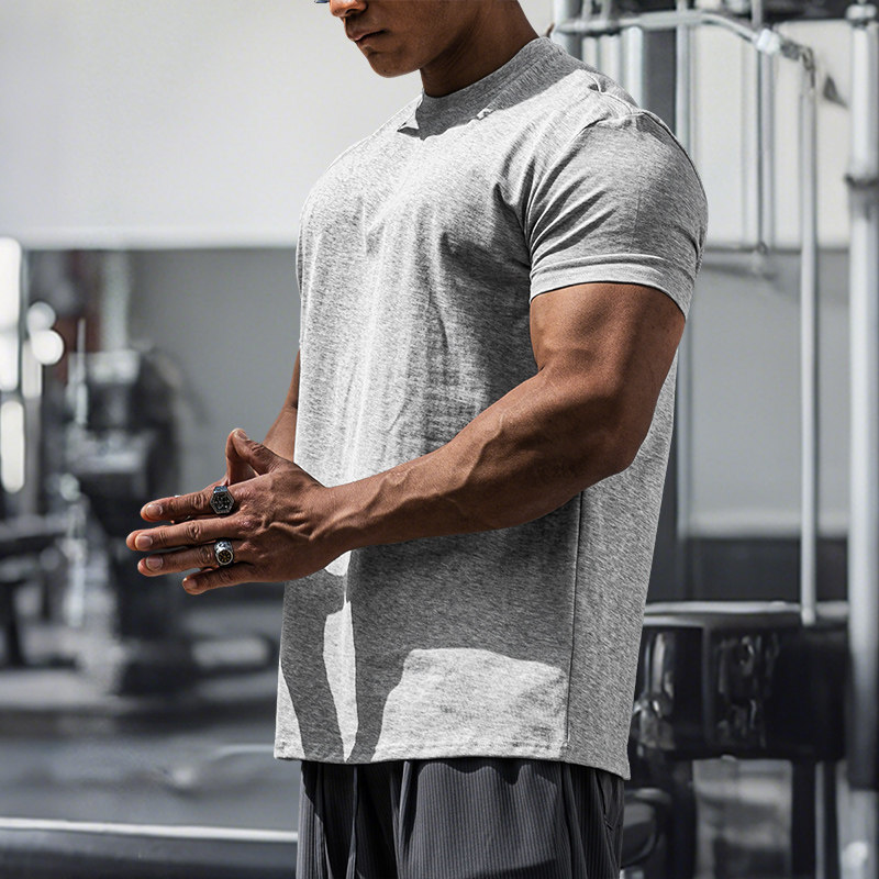 MUSCLEFAITH Muscle Faith Фитнес с коротким рукавом Мужская тренировочная одежда с тонкими манжетами Хлопковая спортивная футболка