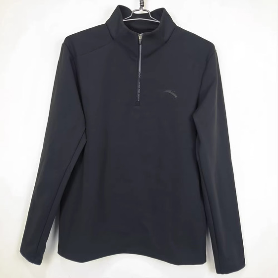 
ANTA Light and Warm T丨Fleece long-sleeved T-shirt men's winter warm half-zip stand-up collar top 152617403