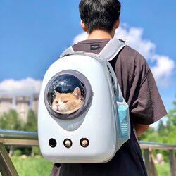 Space Capsule Transparent Cat Carrier, Portable and Lightweight, Large Capacity Backpack for Carrying Small Dogs and Pets, High Aesthetic Value