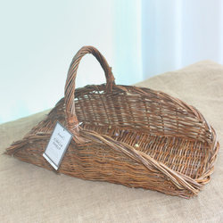 Flower Basket, Straw Woven Rattan Wicker, Hand-Woven Flower Arrangement Basket, Satchel Storage Basket, Bamboo Woven Leather Willow Wood Blue