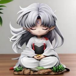 Sitting Posture Sesshomaru Deluxe Inuyasha Childhood Anime Gk Model Figurine Car Decoration Gift
