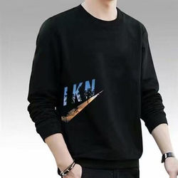 Clearance Sale Pure Cotton Sweatshirt Men's Long-Sleeve T-Shirt Loose Fit Versatile Simple Casual Crew Neck Base Shirt Top