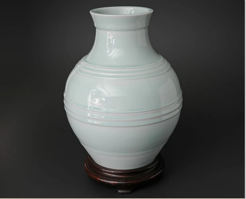 初代『宮永东山』作青瓷仿古铜花瓶-Taobao