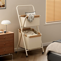 Durable Laundry Basket, Dirty Clothes Storage Bin, Double-Layer Laundry Basket with Compartments, High-End Foldable Storage Rack, Dirty Clothes Basket