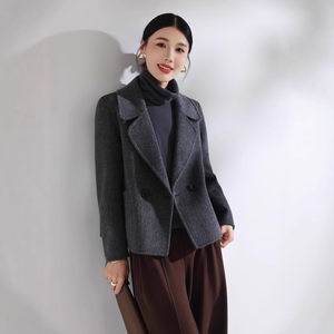 
2025 autumn and winter new double-sided wool coat for women short small suit collar high-end fashionable wool coat