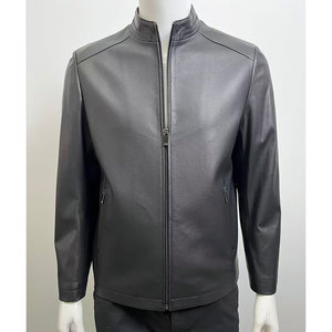Lubao 2025 autumn new high-end first-layer calfskin leather jacket men's fashion classic stand-up collar jacket