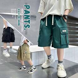 Children's Clothing Boys' Cargo Shorts Casual Pants Kids' Summer Five-Point Pants for Older Children 2024 Summer New Style